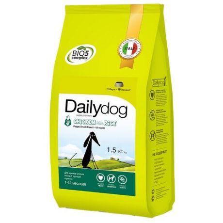 Сухой корм для щенков Dailydog курица с рисом 1.5 кг (для мелких пород)