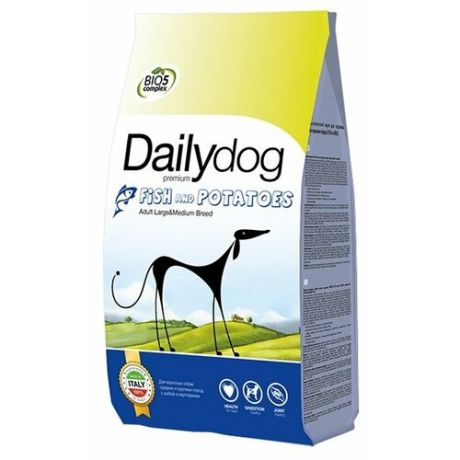 Корм для собак Dailydog (3 кг) Adult Medium and Large Breed Fish and Potatoes