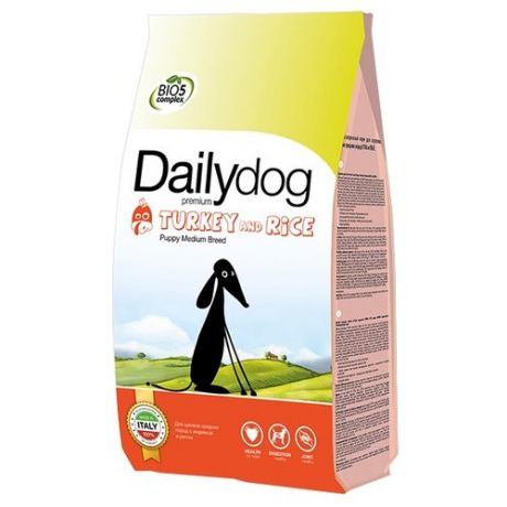 Корм для собак Dailydog (3 кг) Puppy Medium Breed turkey and rice