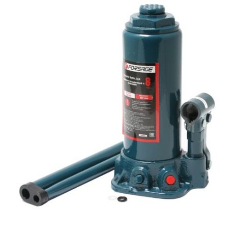 Домкрат бутылочный гидравлический Forsage F-T90804 (высота подъема 457 мм) (8 т) синий