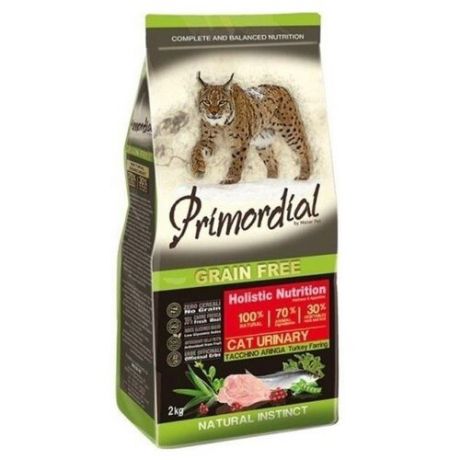 Корм для кошек Primordial (2 кг) Grain Free Cat Urinary Turkey Farring