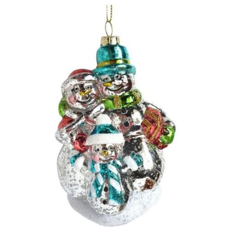 Елочная игрушка Новогодняя Сказка Снеговики (972882) серебристый
