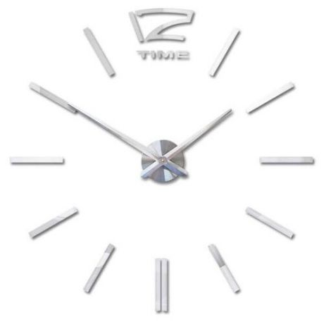 Часы настенные кварцевые 3D Decor Hard Wall Premium 100 см серебро