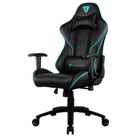 Компьютерное кресло ThunderX3 RC3 игровое, обивка: искусственная кожа, цвет: черный/голубой