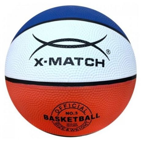 Баскетбольный мяч X-Match 56460, р. 3 белый/синий/оранжевый