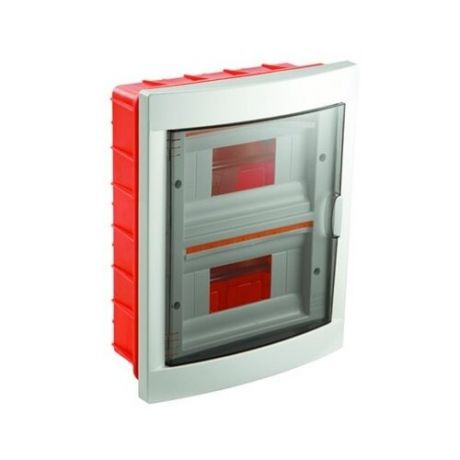 Щит распределительный Viko 90912016 встраиваемый, пластик, модулей 16 белый/красный
