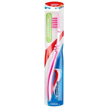 Зубная щетка Aquafresh In-Between Clean, средней жесткости, розовый
