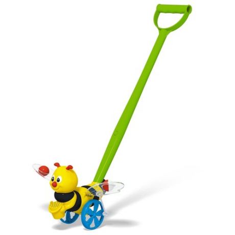 Каталка-игрушка Stellar Пчёлка (01396) со звуковыми эффектами желтый/черный/зеленый/голубой