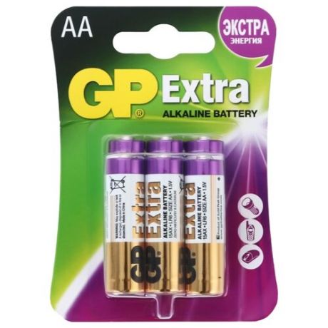 Батарейка GP Extra Alkaline AA 6 шт блистер