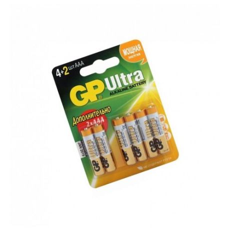 Батарейка GP Ultra Alkaline AАA 6 шт блистер