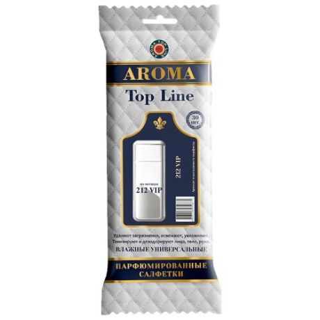 Влажные салфетки AROMA TOP LINE универсальные парфюмированные 212 VIP 30 шт.