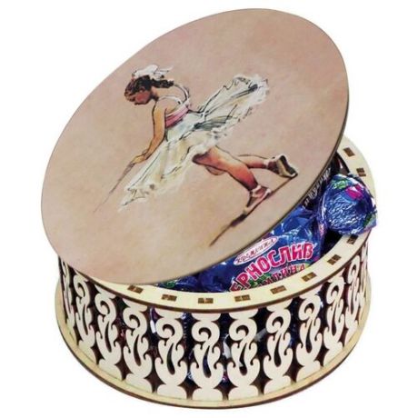 Набор конфет Кремлина Чернослив шоколадный в круглой шкатулке 400 г балерина