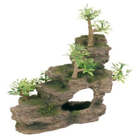 Грот TRIXIE Каменная лестница с растениями высота 19.5 см зеленый/коричневый
