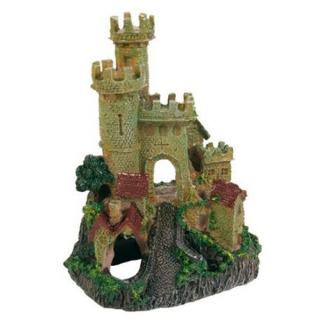 Грот TRIXIE Замок, три башни высота 17 см зеленый/коричневый/красный/серый