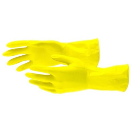 Перчатки Сибртех латексные, 1 пара, размер L, цвет желтый