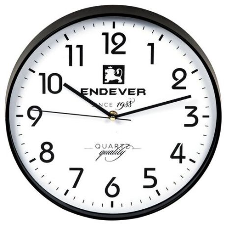 Часы настенные кварцевые ENDEVER RealTime-112 черный / белый