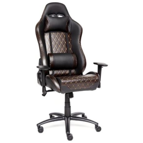 Компьютерное кресло TetChair iChess игровое, обивка: искусственная кожа, цвет: черный/коричневый