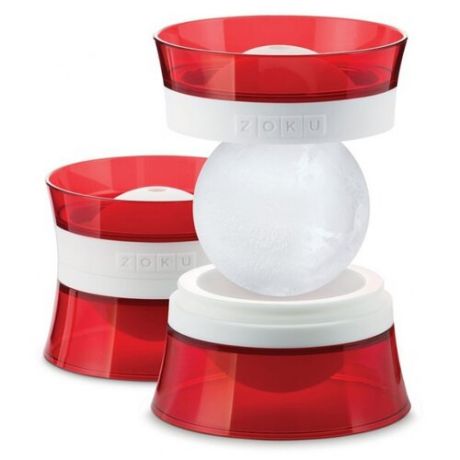 Форма для льда ZOKU Ice Ball красный/белый