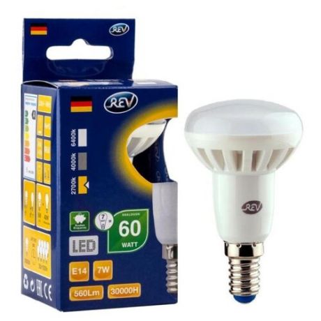 Лампа светодиодная REV E14, R50, 7Вт