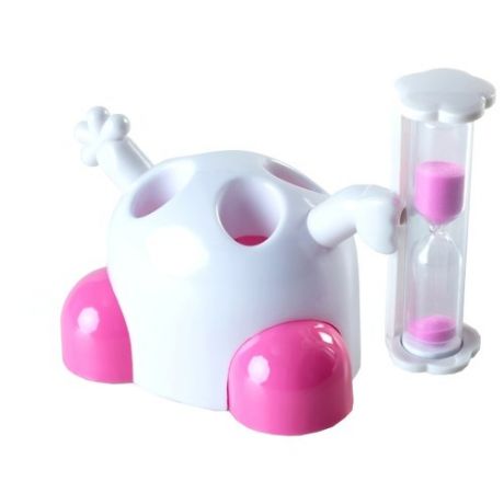 Подставка для зубных щеток ruges Зубки-Минутки белый/розовый