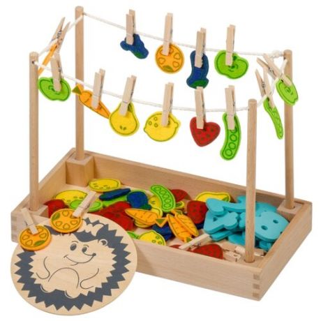 Развивающая игрушка Мир деревянных игрушек Ежик Д440 бежевый/голубой/красный/желтый/зеленый