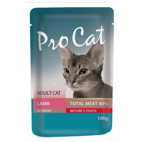 Корм для кошек Pro Cat с ягненком 100 г (кусочки в соусе)