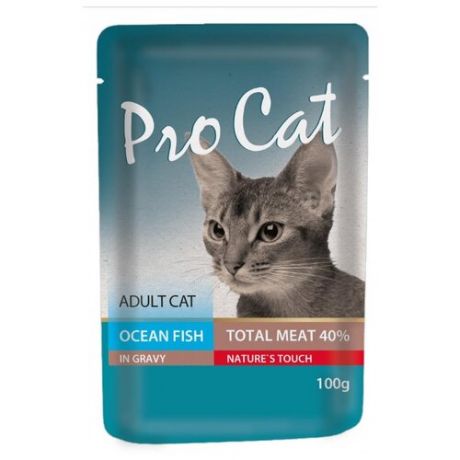 Корм для кошек Pro Cat с океанической рыбой 100 г (кусочки в соусе)