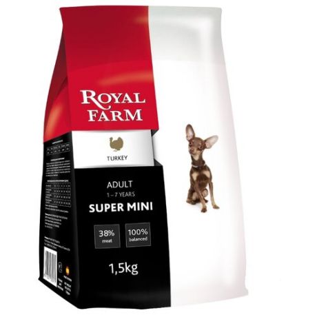 Сухой корм для собак Royal Farm Super Mini индейка 1.5 кг