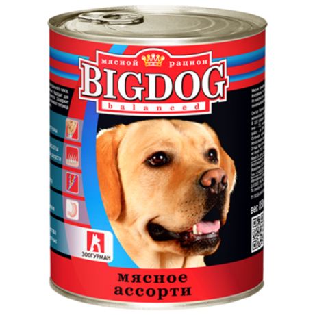Корм для собак Зоогурман (0.85 кг) 1 шт. Big Dog Мясное ассорти
