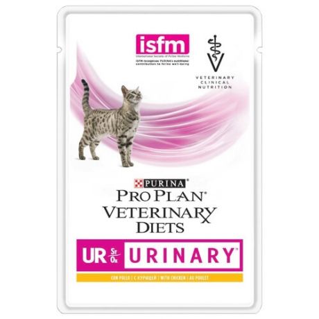 Корм для кошек Pro Plan Veterinary Diets (0.085 кг) 1 шт. Feline UR Urinary with Chicken pouch
