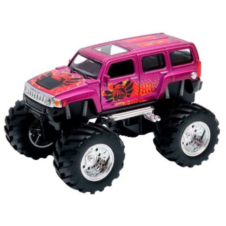 Монстр-трак Welly Hummer H3 Big Wheel (47001S) фиолетовый/красный