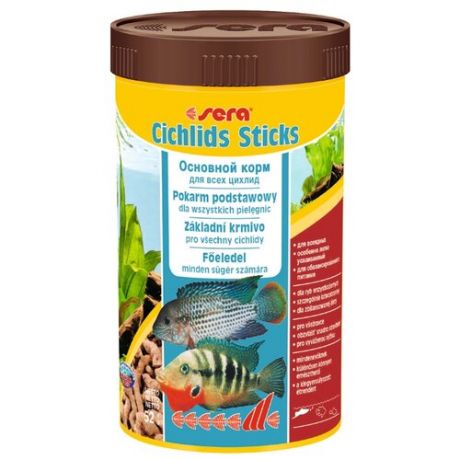 Сухой корм Sera Cichlids Sticks в палочках для рыб 250 мл 52 г