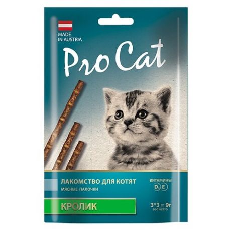 Лакомство для кошек Pro Cat мясные палочки Кролик, 3г х 3шт. в уп. 9 г