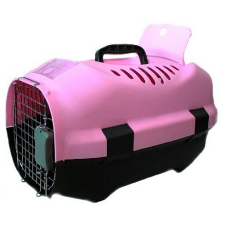 Переноска-клиппер для кошек и собак Родные места D01 47х30х29 см розовый
