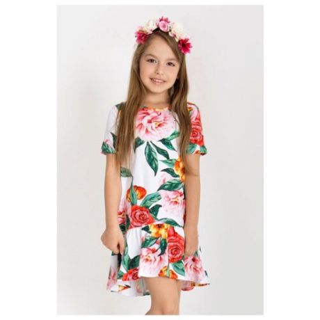 Платье Only Children размер 110, цветы на белом