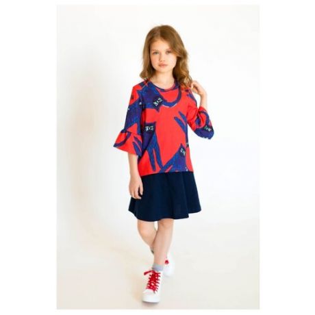 Блузка Only Children размер 140, красный/синий