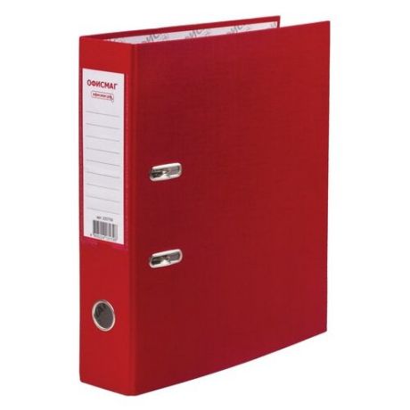 ОфисМаг Папка-регистратор с арочным механизмом А4, покрытие из ПВХ, 75 мм красный