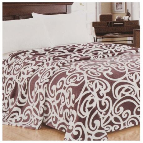 Плед Silvano Textile микрофибра полутораспальный 150 х 200 см (sp-03), белый / коричневый