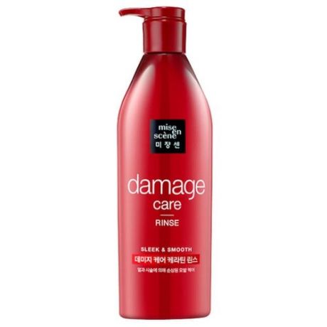 Mise en Scene кондиционер Damage Care Rinse Sleek & Smooth для поврежденных волос, 680 мл