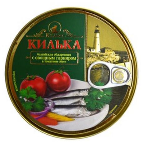Keano Килька балтийская обжаренная с овощным гарниром в томатном соусе, 240 г