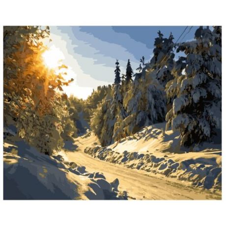 ВанГогВоМне Картина по номерам "Зимняя дорога", 40х50 см (ZX 20405)