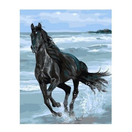 ВанГогВоМне Картина по номерам "Вороной конь", 40х50 см (ZX 21765)