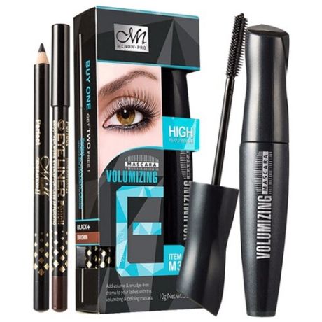 Menow Набор для макияжа: тушь для ресниц Volumizing Mascara и 2 карандаша для глаз
