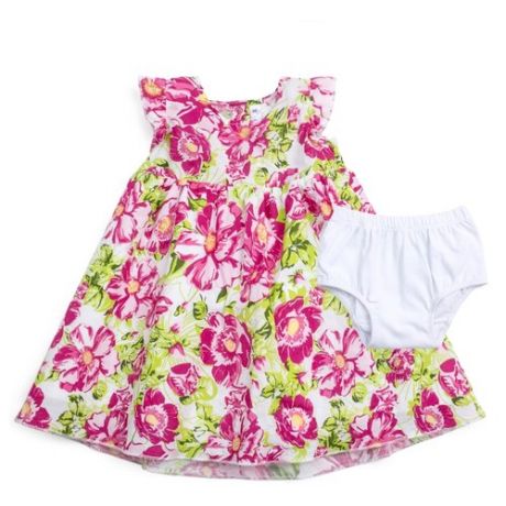 Комплект одежды playToday размер 80, белый, розовый, светло-зеленый