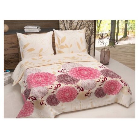 Постельное белье 1.5-спальное Текстильная лавка Георгины 70 x 70 бязь розовый