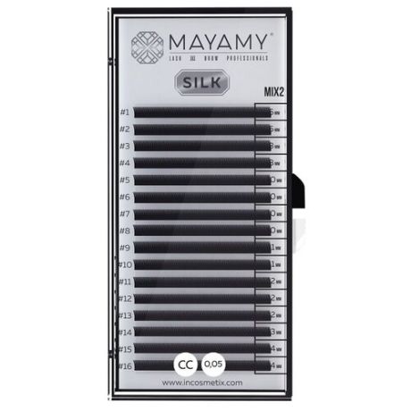 Innovator Cosmetics Ресницы Mayamy Silk 16 линий CC-изгиб 0.05 мм MIX 2 черный