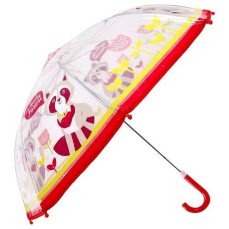 Зонт Mary Poppins прозрачный/красный