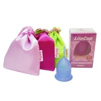 LilaCup - Чаша менструальная Атлас Премиум, синяя, размер S, 1 шт