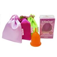 LilaCup - Чаша менструальная Атлас Премиум, оранжевая, размер L, 1 шт