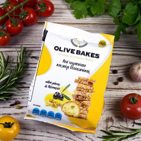 Сухарики Olive bakes пшеничные с оливками и куркумой (80 г)